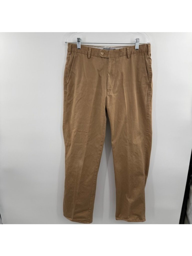 Peter Millar Khaki Chino Pants Mens Size 32 X 30 Tan Pima Cotton Flat Front